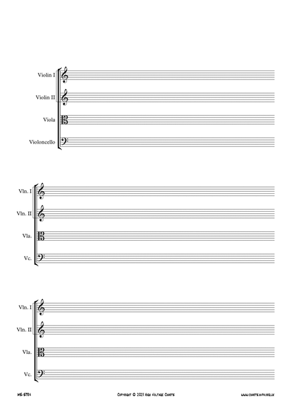 Manuscript Paper - String Quartet