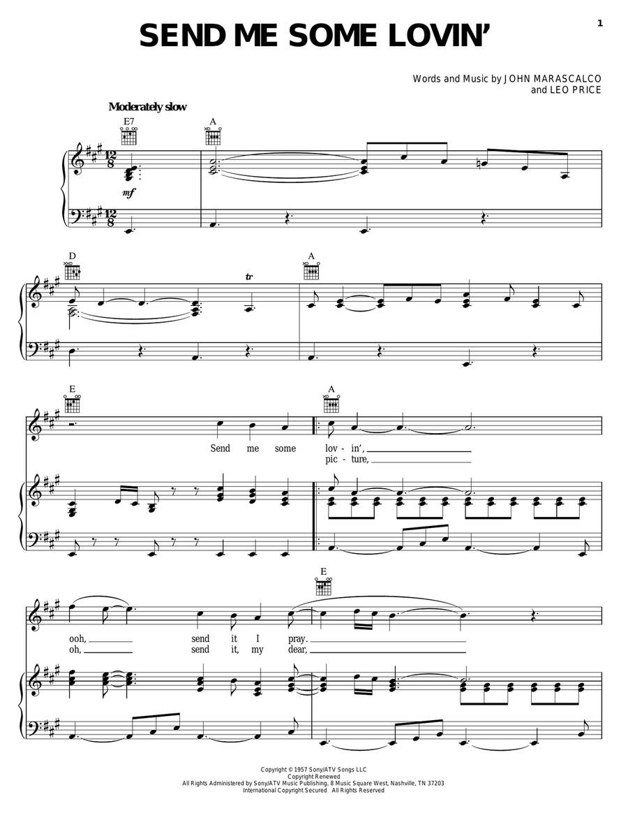 Send Me Some Lovin' Send Me Some Lovin' Piano, Vocal, Guitar scores gallery preview page 1