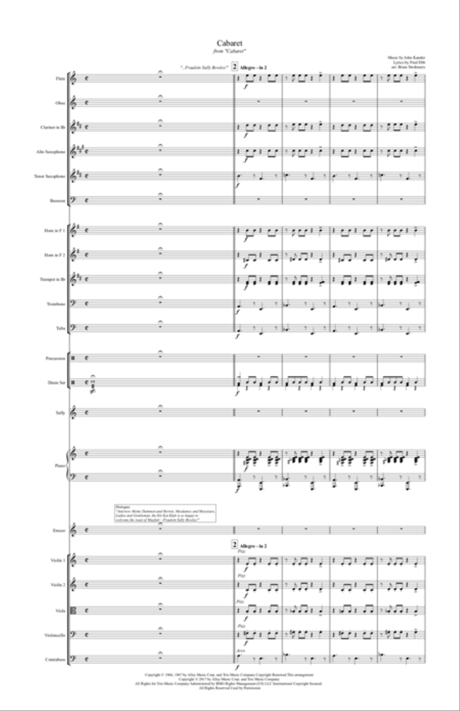 Cabaret Full Orchestra scores gallery preview page 3