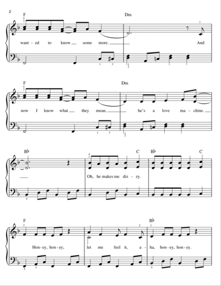 Honey, Honey Easy Piano scores gallery preview page 2