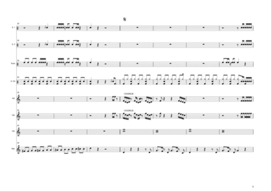 Uptown Funk Percussion Ensemble scores gallery preview page 5