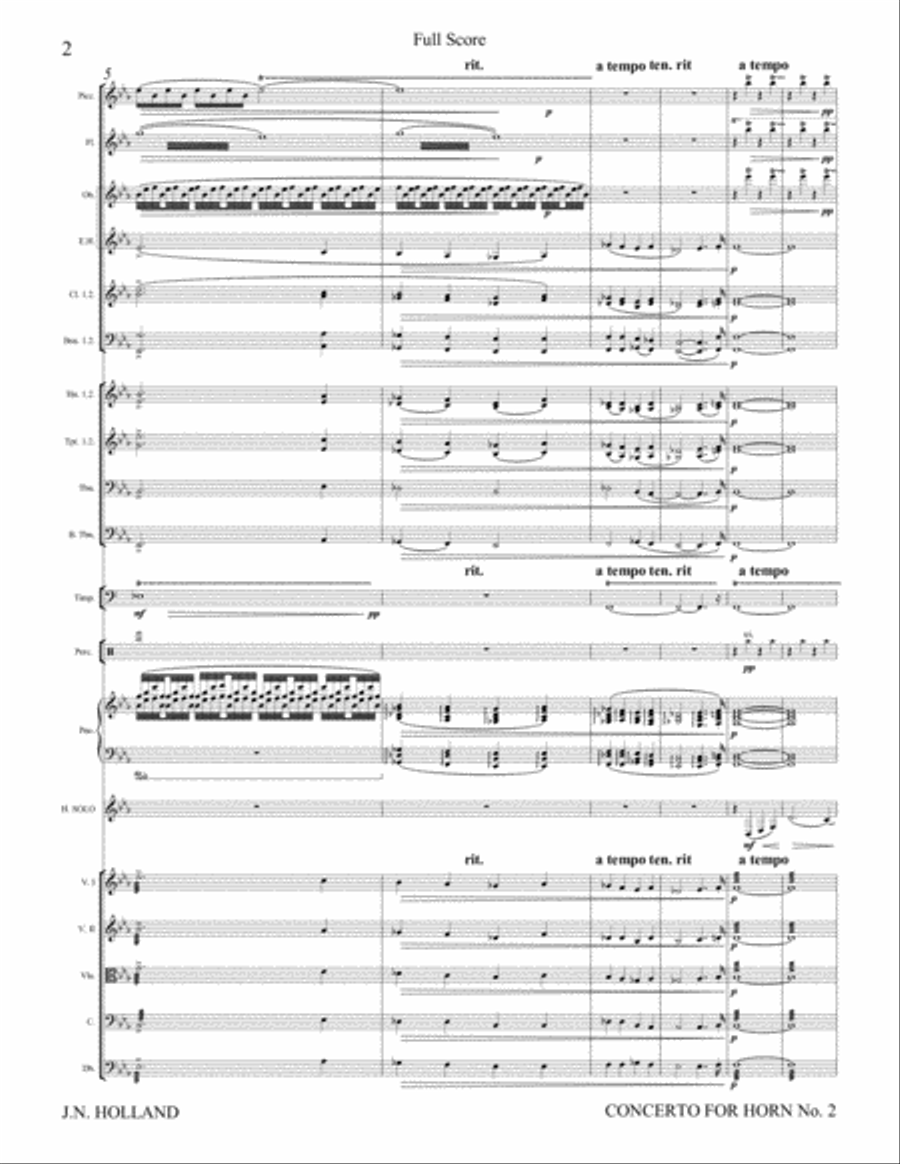 Concerto for Horn No. 2, Full Score with Individual Parts and optional Trombone solo part Concerto for Horn No. 2, Full Score with Individual Parts and optional Trombone solo part Full Orchestra scores gallery preview page 6
