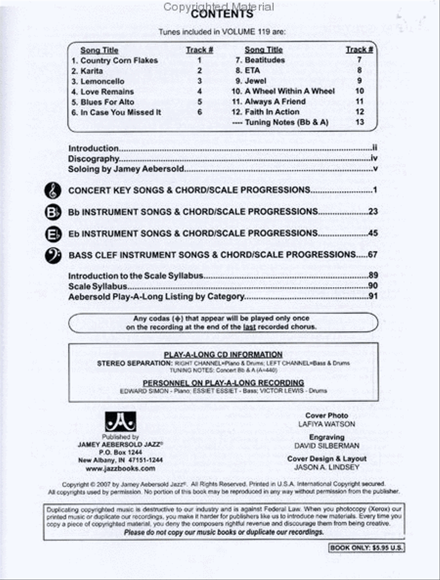 Volume 119 - Bobby Watson Alto Saxophone scores gallery preview page 2