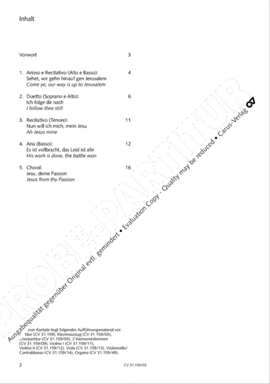 Come ye, our way is up to Jerusalem (Sehet, wir gehn hinauf gen Jerusalem) 4-Part scores gallery preview page 3
