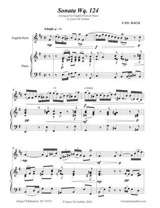 CPE BACH: Sonata in E Minor WQ124 for English Horn & Piano