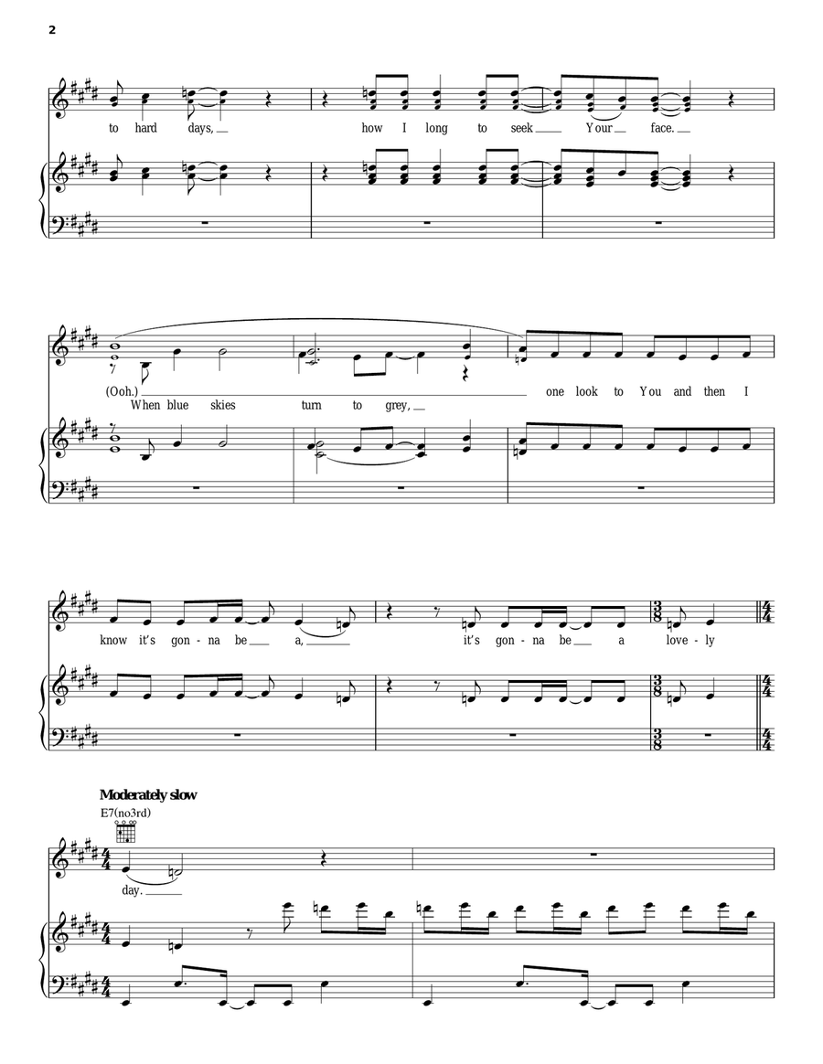 Lovely Day Piano, Vocal, Guitar scores gallery preview page 2