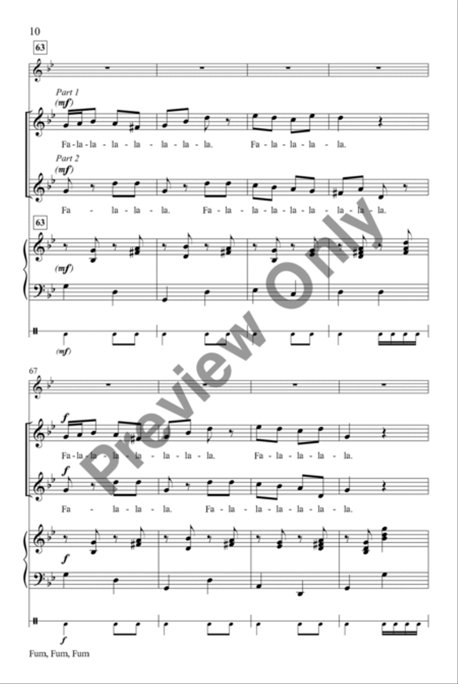 Fum, Fum, Fum Unison/opt. 2-Part Unison Choir scores gallery preview page 10
