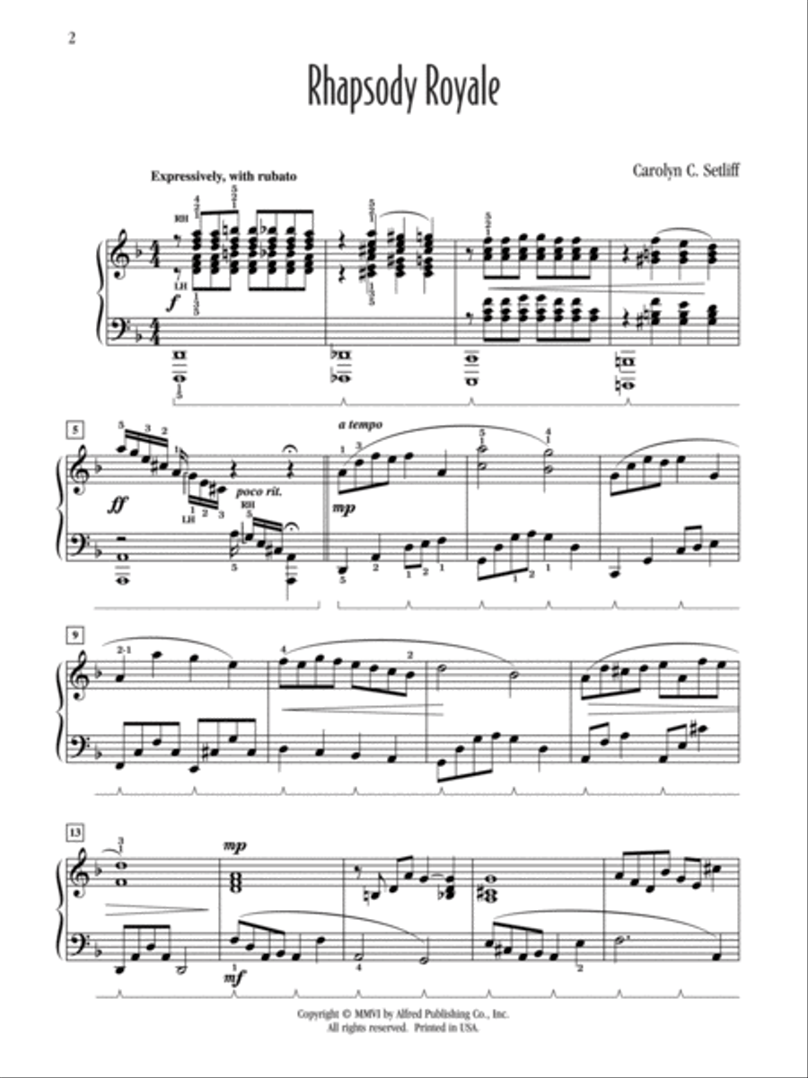 Rhapsody Royale Rhapsody Royale Piano Solo scores gallery preview page 2