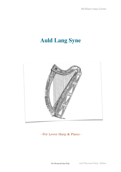 Auld Lang Syne  - Scottish Song - For Lever harp - Only Score - image number null