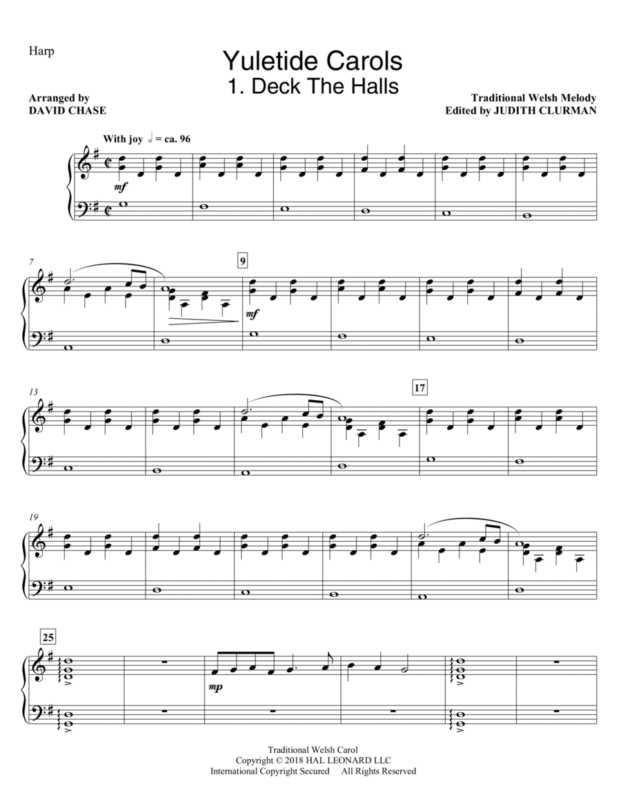 Yuletide Carols - Harp Choir scores gallery preview page 1