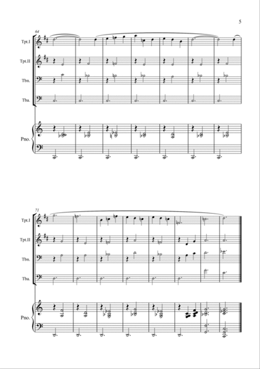 Gymnopédie No. 1 Brass Quartet scores gallery preview page 5
