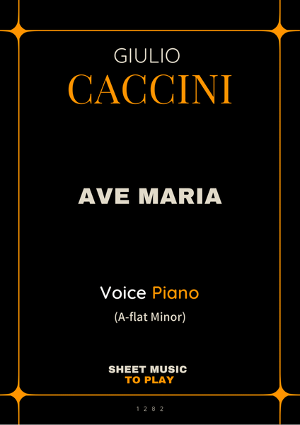 Caccini - Ave Maria - Voice and Piano - Ab Minor (Full Score and Parts) image number null