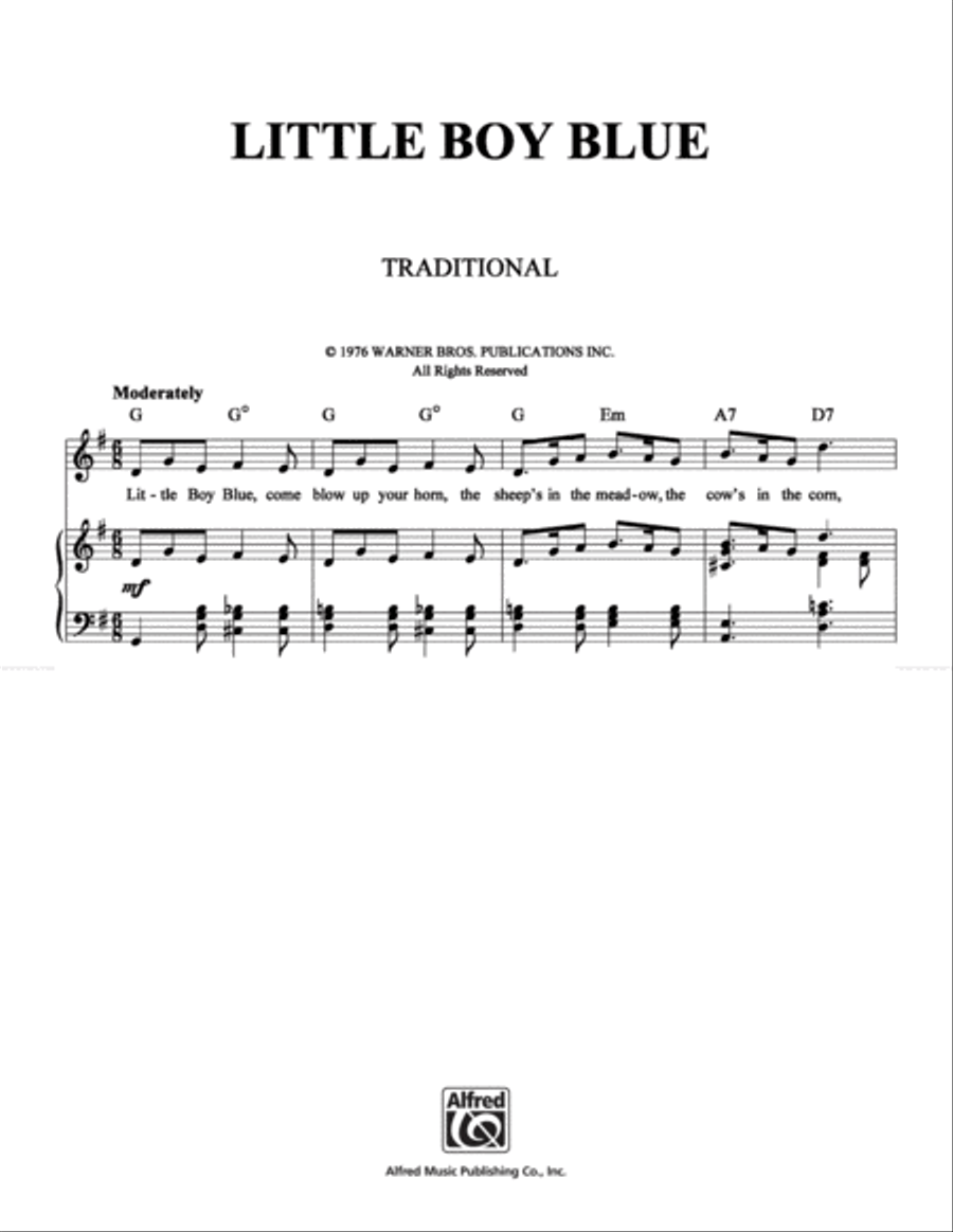Little Boy Blue Piano, Vocal, Guitar scores gallery preview page 1
