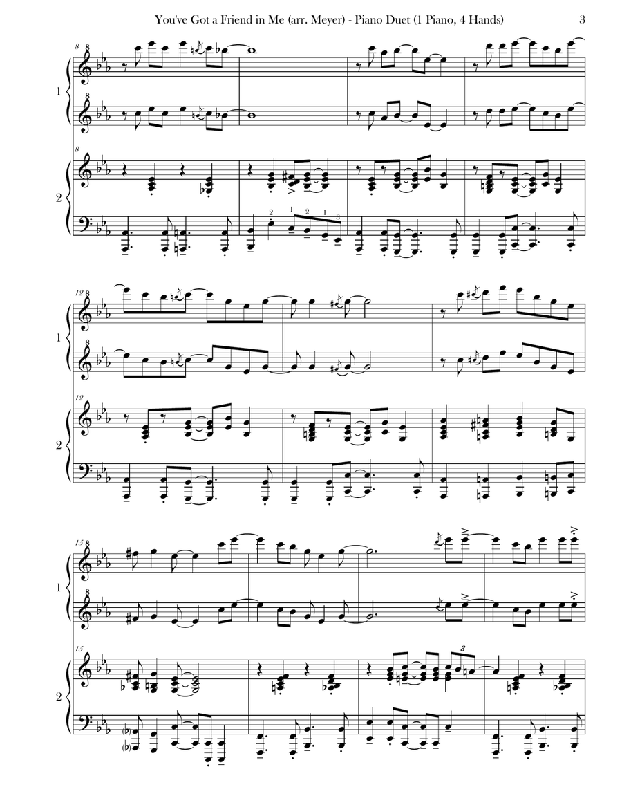 You've Got A Friend In Me 1 Piano, 4-Hands scores gallery preview page 3
