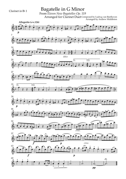 15 Beginner/Intermediate Duets for Clarinet image number null