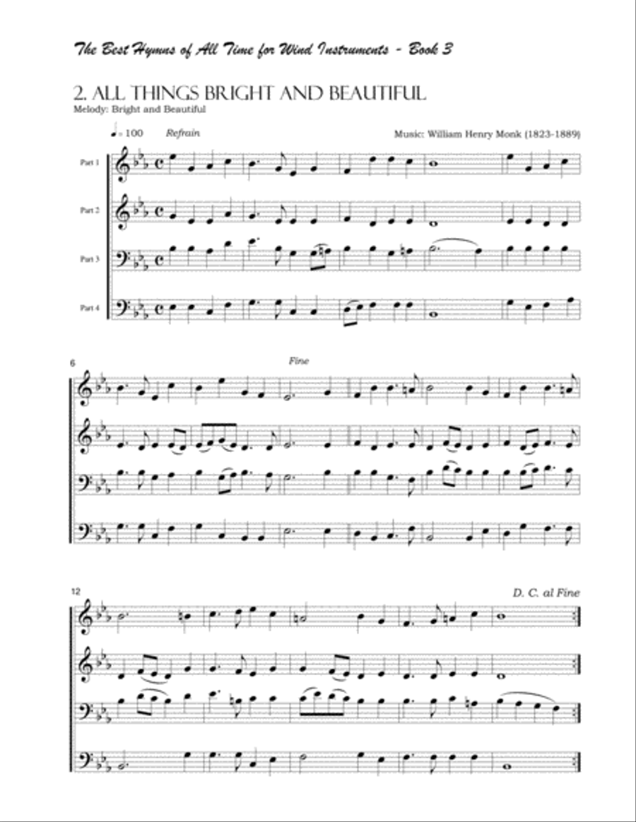 The Best Hymns of All Time (for Wind Instruments) Book 3 Concert Band scores gallery preview page 5