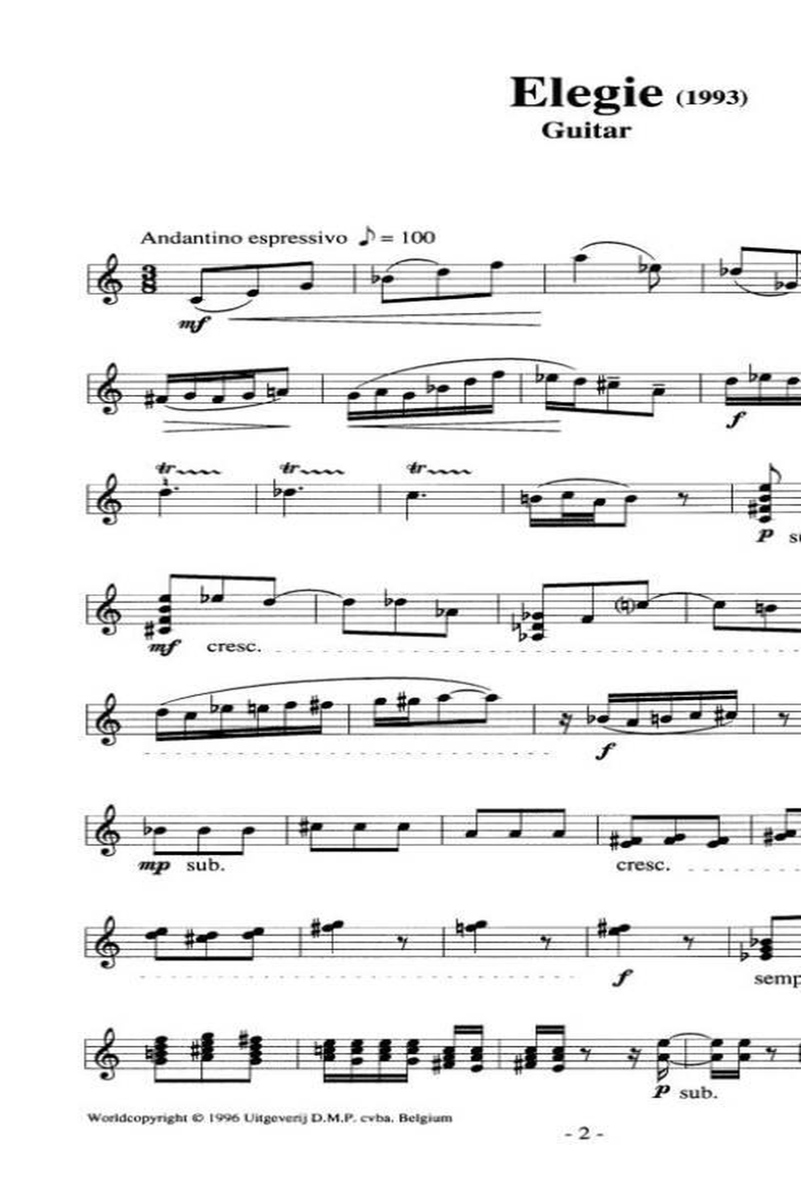 Elegie Guitar scores gallery preview page 2