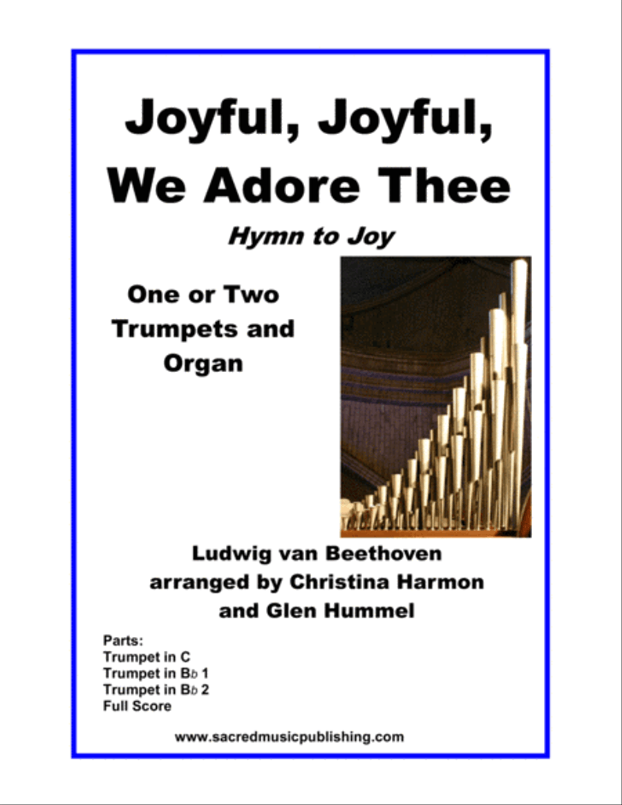 Joyful, Joyful, We Adore Thee (Hymn to Joy) – One or Two Trumpets and Keyboard. Trumpet Duet scores gallery preview page 1