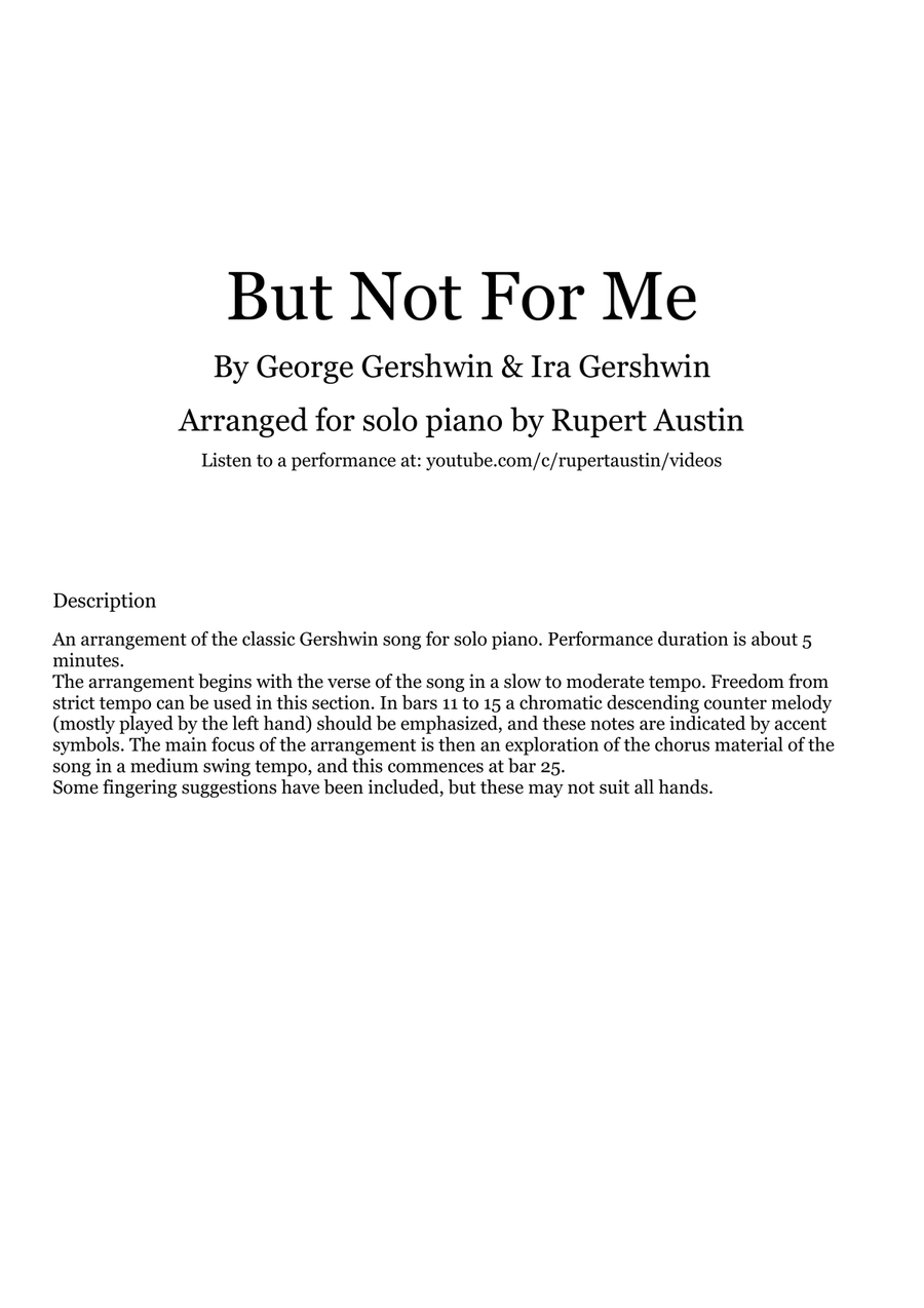 But Not For Me Piano Solo scores gallery preview page 1