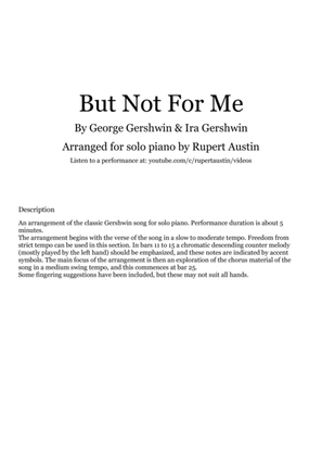 Book cover for But Not For Me