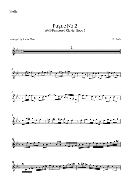 Fugue No.2 from Well Tempered Clavier Book 1 image number null