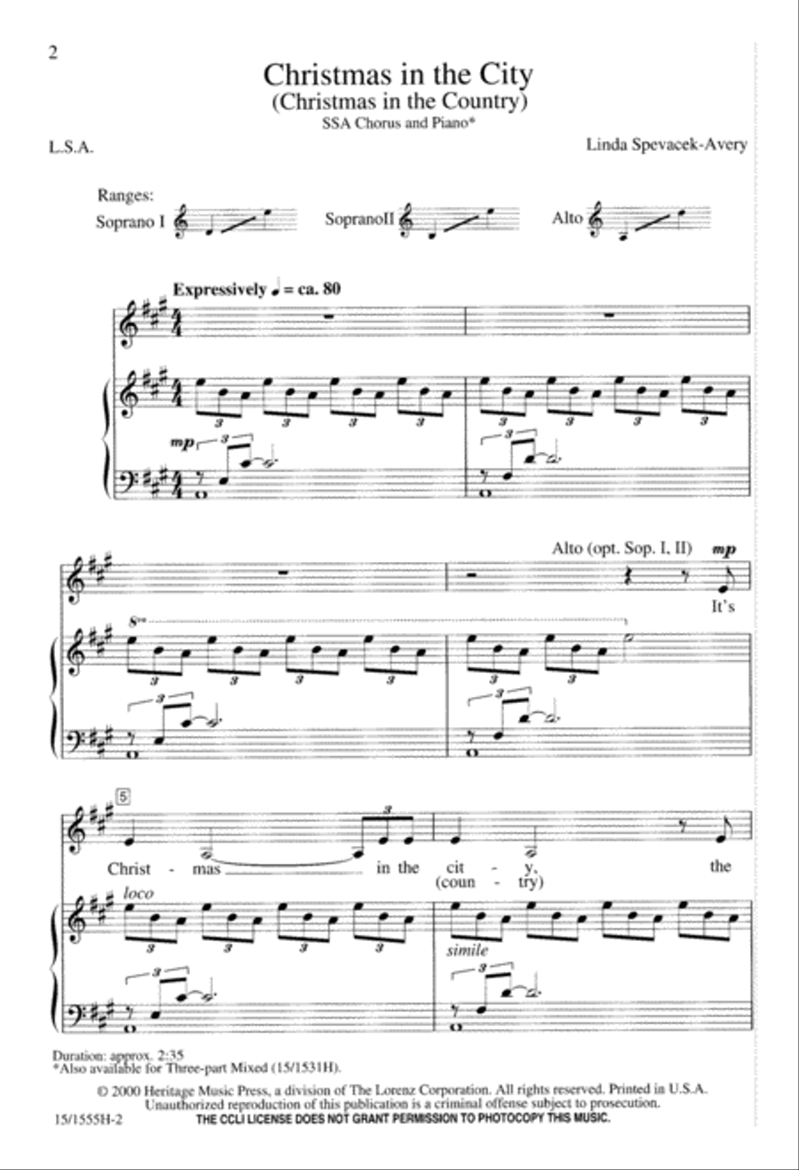 Christmas in the City SSA scores gallery preview page 2