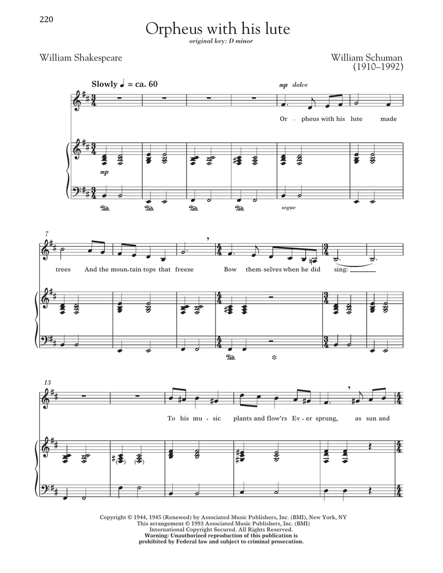 Orpheus With His Lute Lute scores gallery preview page 1