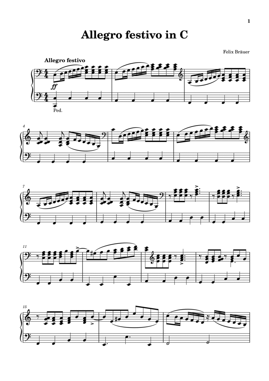 Allegro festivo in C Organ Solo scores gallery preview page 1
