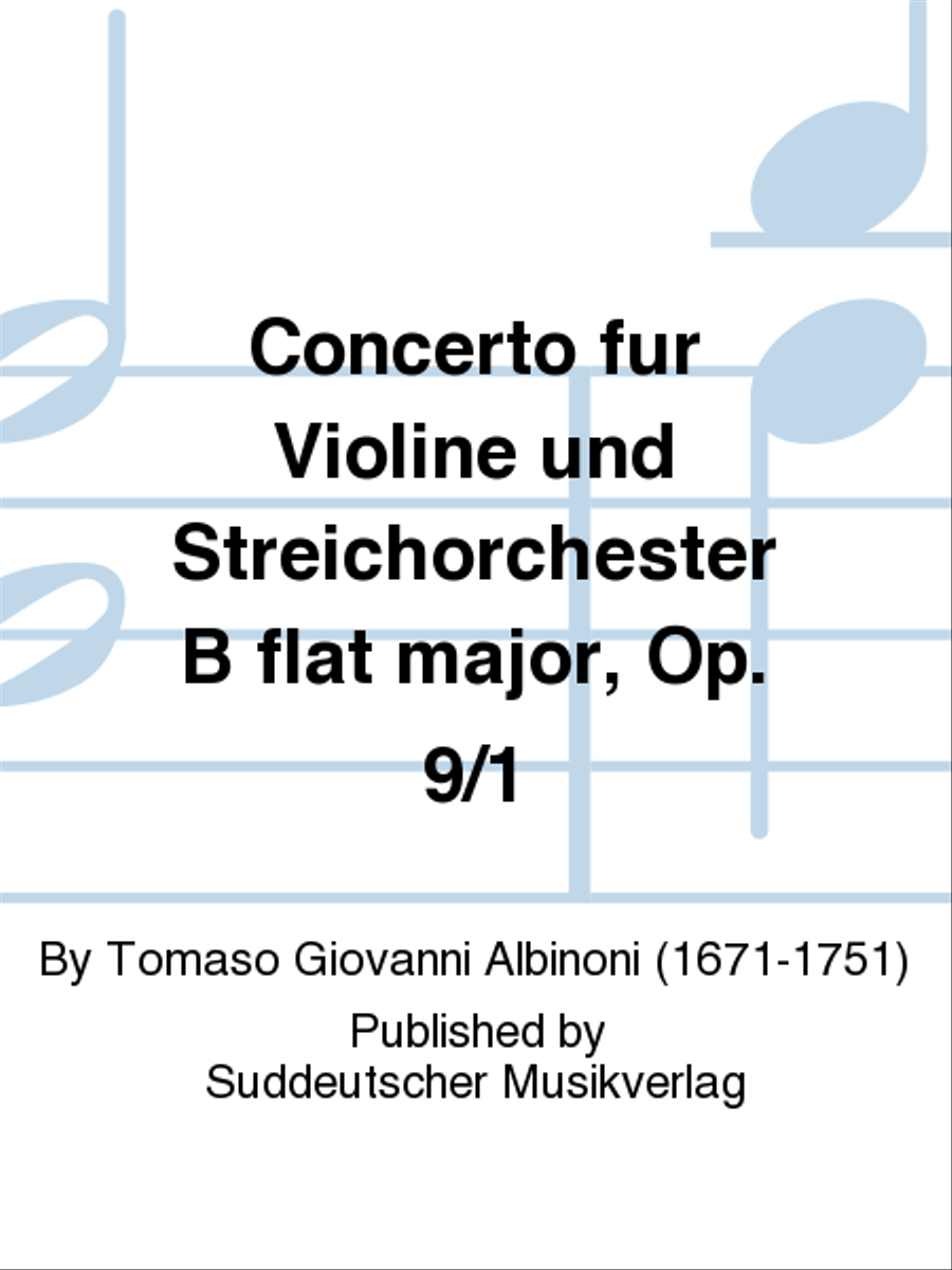 Concerto fur Violine und Streichorchester B flat major, Op. 9/1 String Orchestra scores gallery preview page 1
