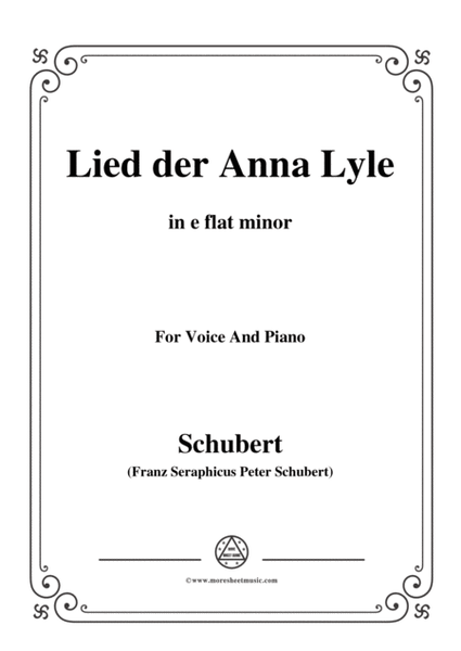 Schubert-Lied der Anna Lyle,Op.85 No.1,in e flat minor,for Voice&Piano image number null