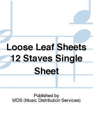 Loose Leaf Sheets 12 staves single sheet