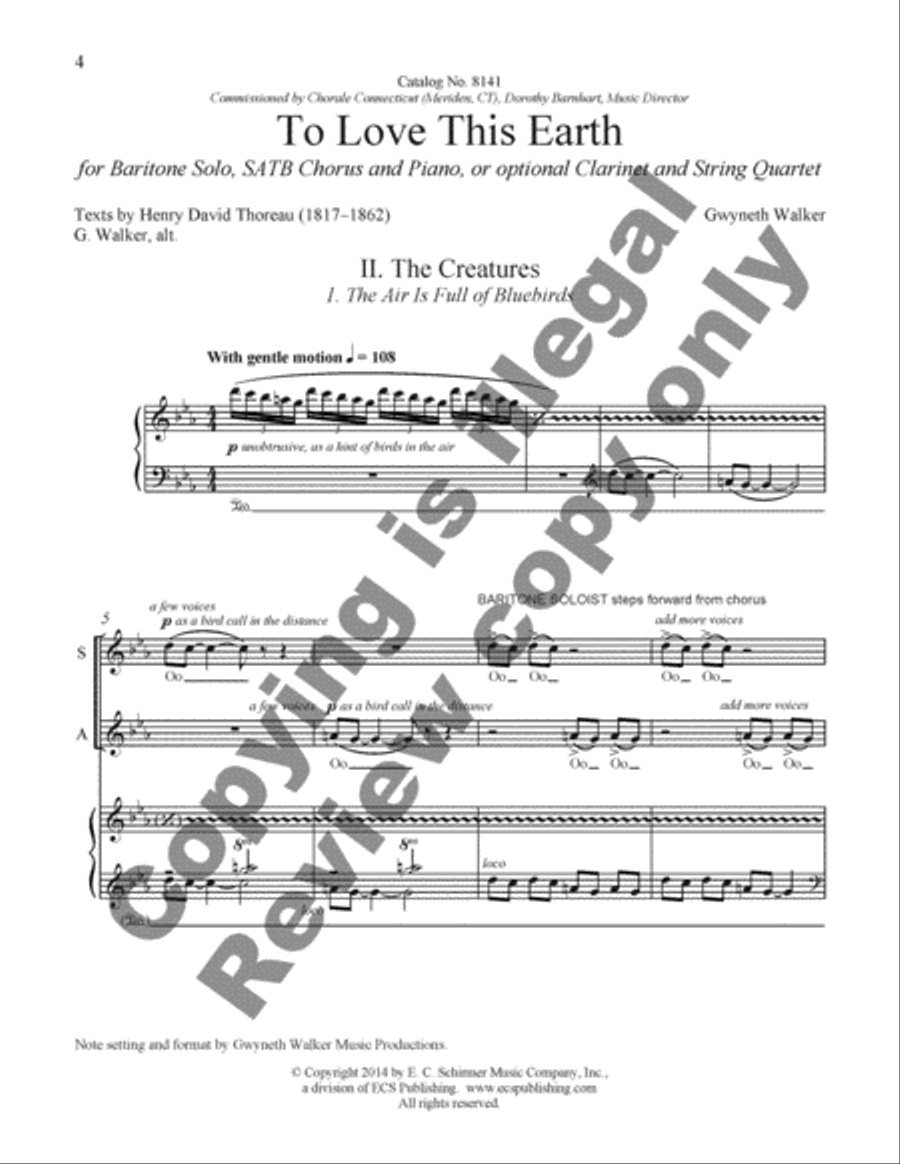 To Love This Earth: II. The Creatures 4-Part scores gallery preview page 18