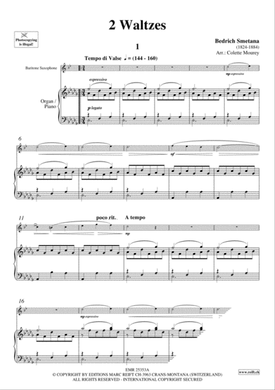 2 Waltzes Baritone Saxophone scores gallery preview page 3