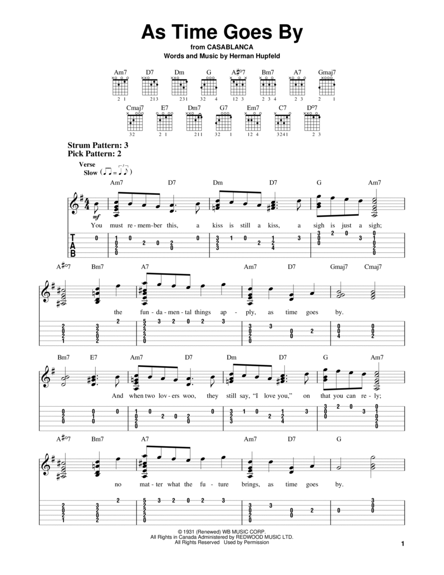 As Time Goes By As Time Goes By Electric Guitar scores gallery preview page 1