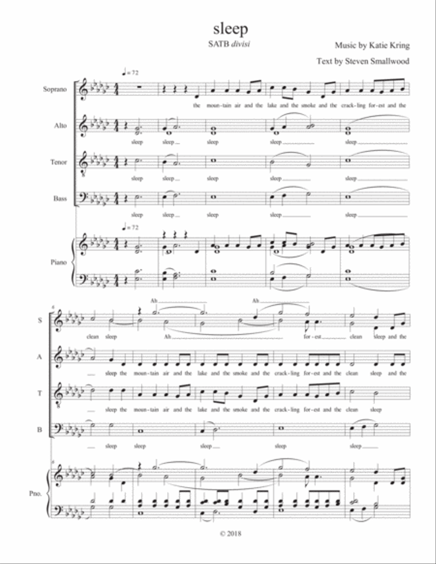 sleep - SATB divisi Divisi scores gallery preview page 3