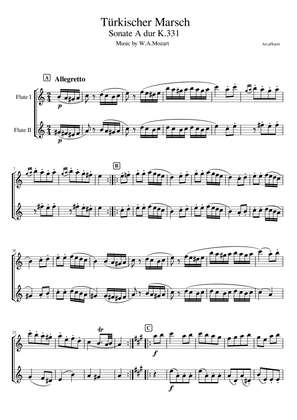 "Turkish March K.331" flute duet / non accompaniment