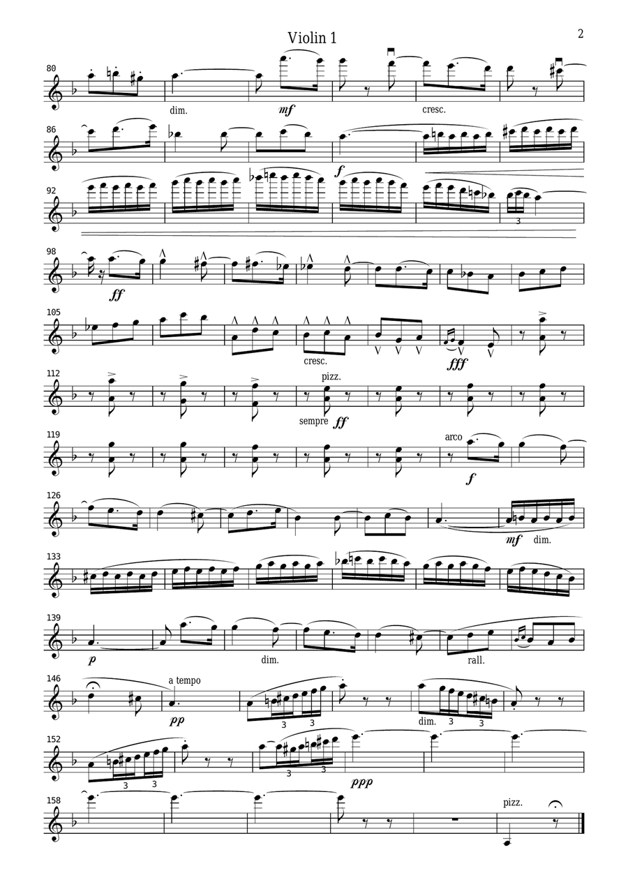 Bizet Aragonaise from Carmen, for string quartet, CB101 String Quartet scores gallery preview page 5