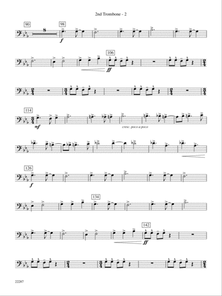 Primordial Overture: 2nd Trombone Concert Band scores gallery preview page 2