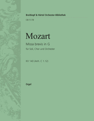 Book cover for Missa brevis in G K. 140 (App. C 1.12)