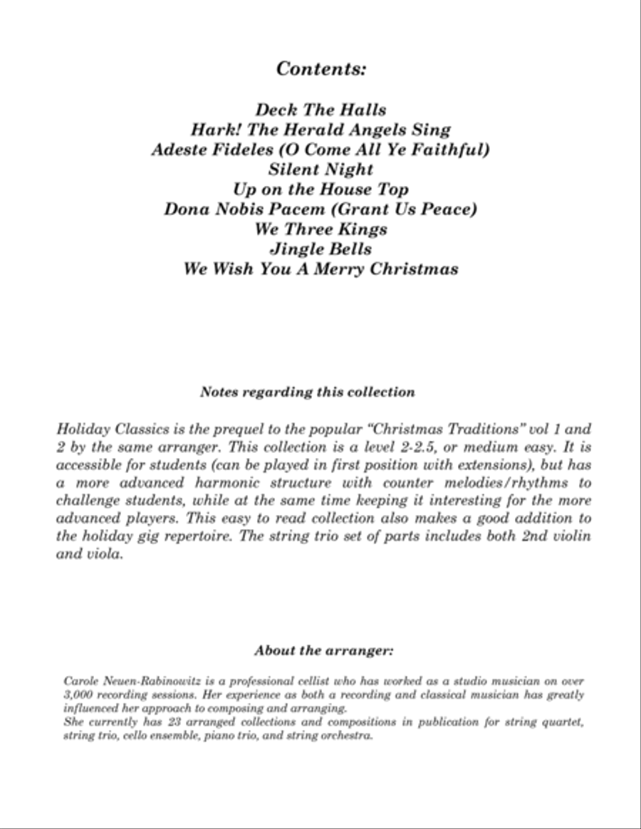 Holiday Classics for String Trio String Trio scores gallery preview page 2