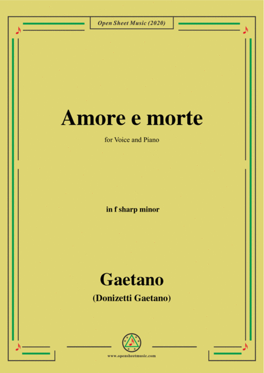 Donizetti-Amore e morte,in f sharp minor,for Voice and Piano
