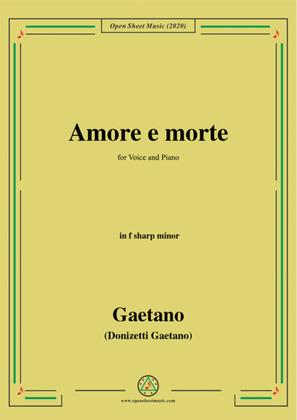 Donizetti-Amore e morte,in f sharp minor,for Voice and Piano