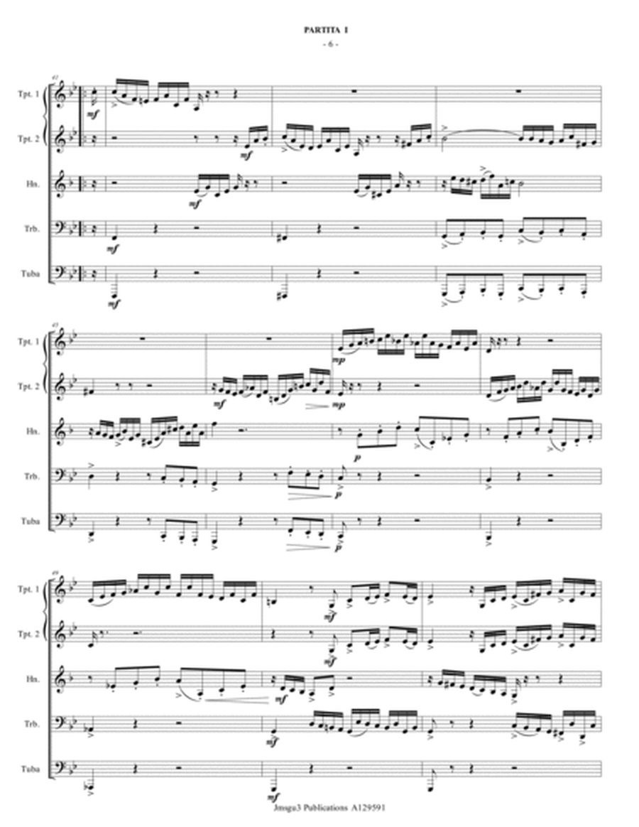 BACH: Six Partitas Complete BWV 825-830 for Brass Quintet image number null