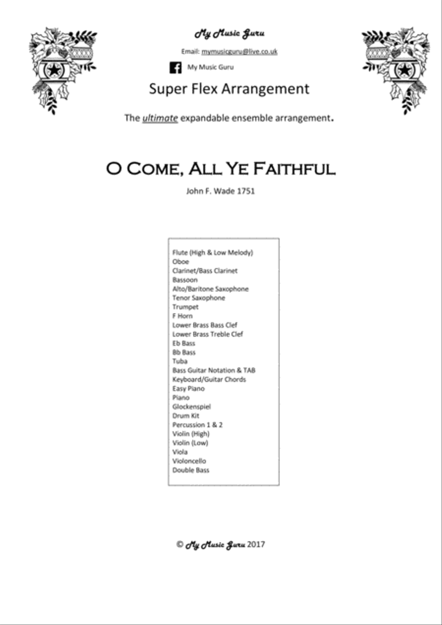 O Come, All Ye Faithful O Come, All Ye Faithful Concert Band scores gallery preview page 1