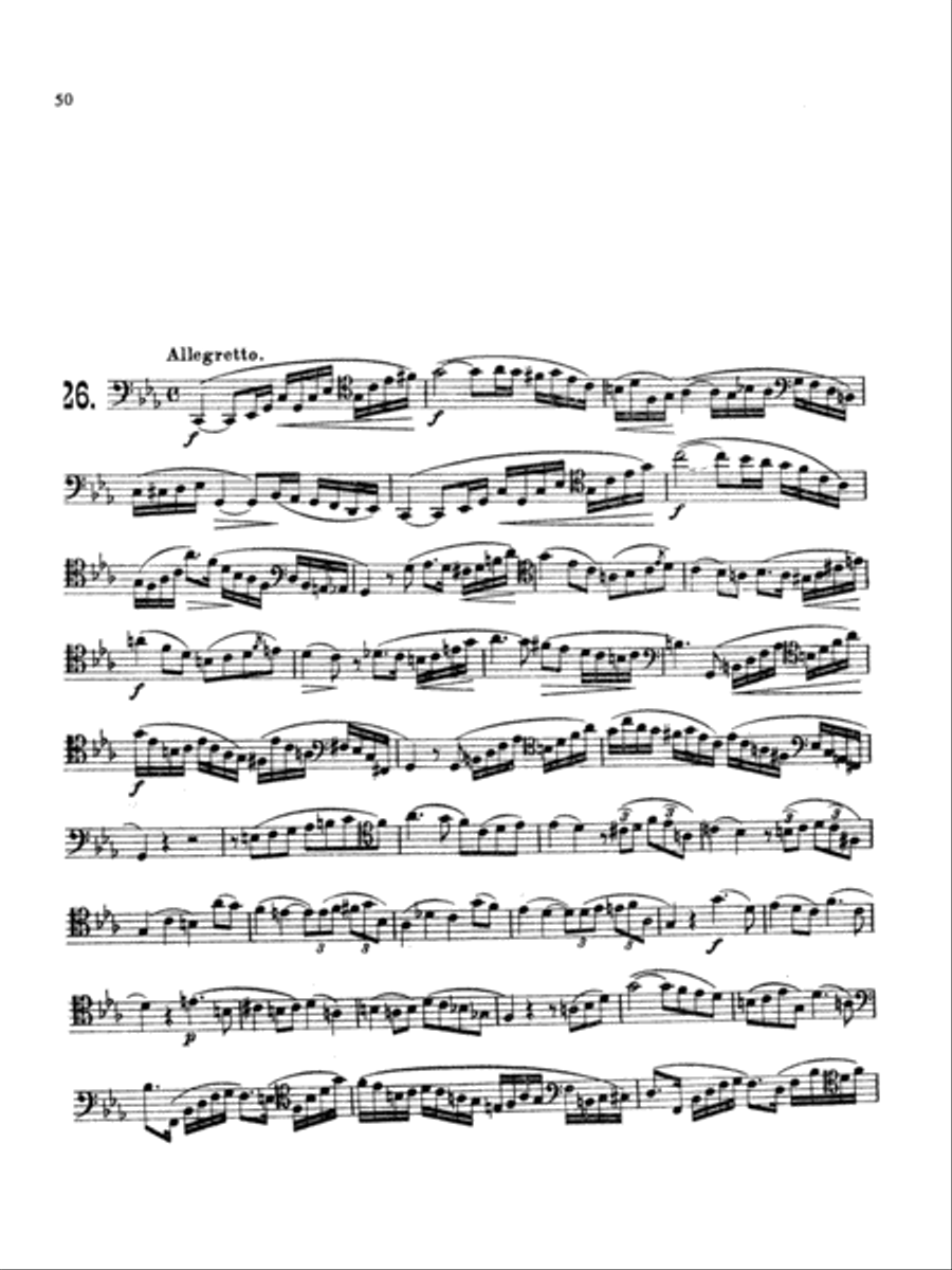 Milde: Fifty Concert Studies, Op. 26 Bassoon Solo scores gallery preview page 1
