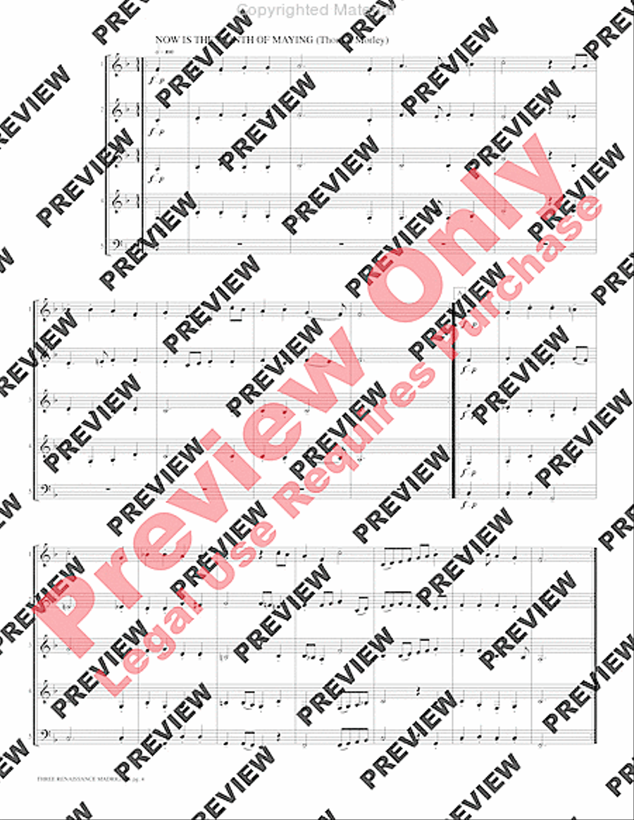 Three Renaissance Madrigals Woodwind Ensemble scores gallery preview page 6