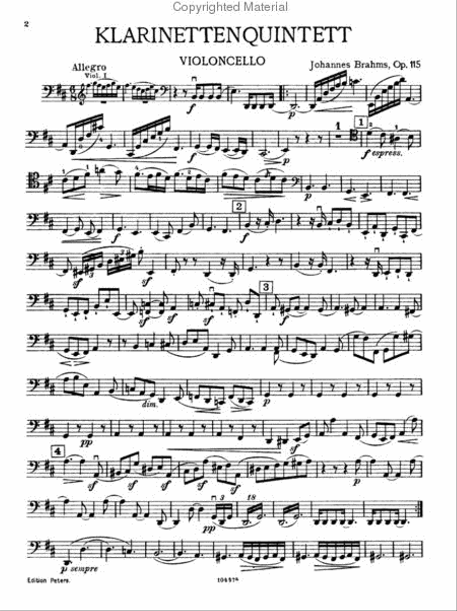Klarinetten Quintett (Clarinet Quintet) No.3, Op. 115 in B Minor Clarinet scores gallery preview page 4