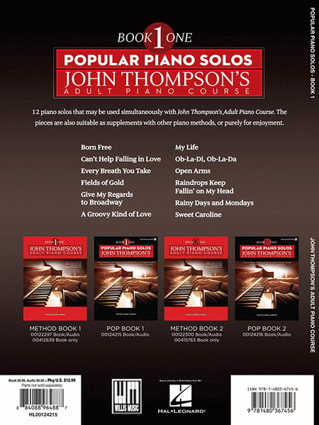 Popular Piano Solos – John Thompson's Adult Piano Course (Book 1)