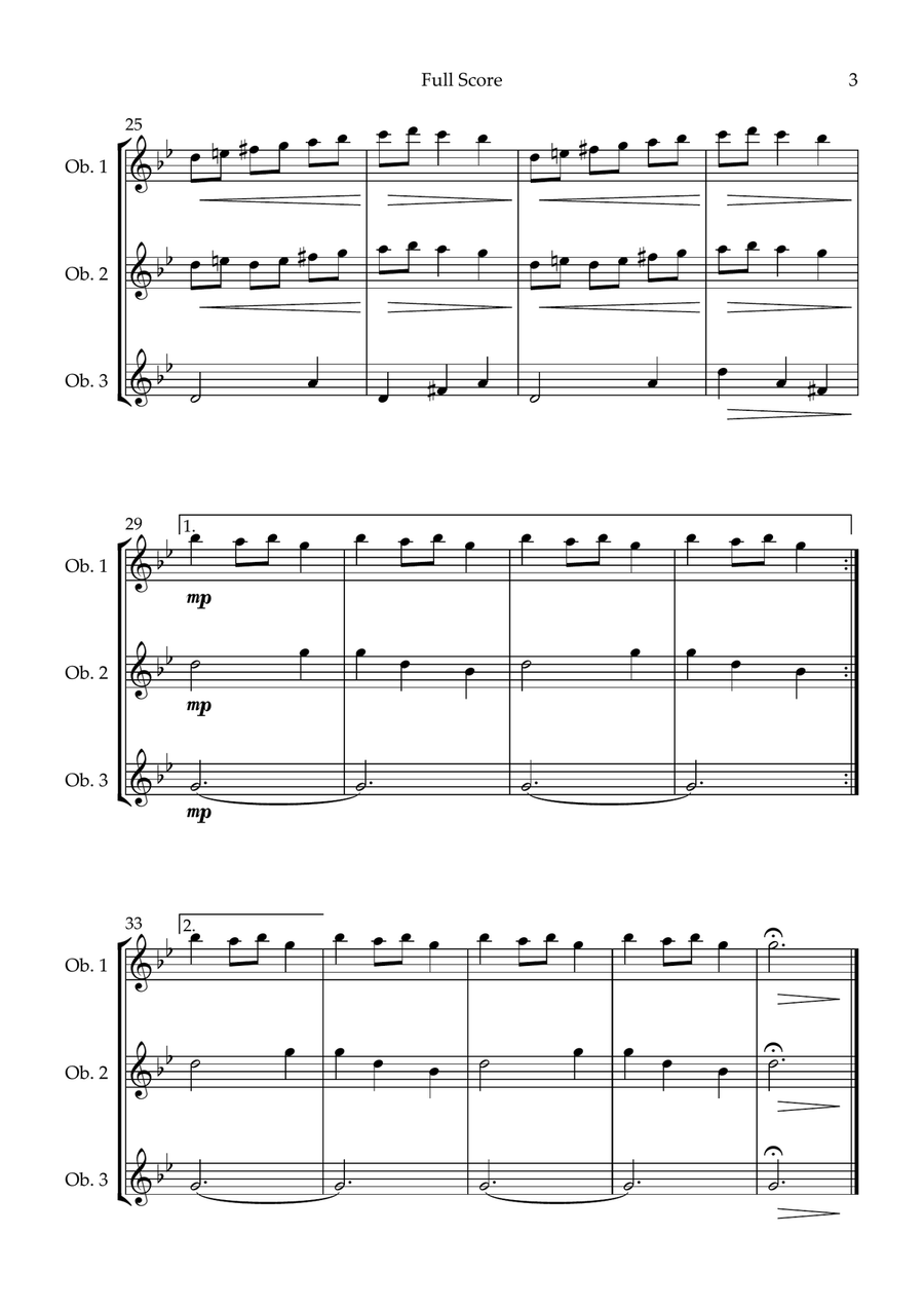 Carol of the Bells (Christmas Song) for Oboe Trio Woodwind Trio scores gallery preview page 3