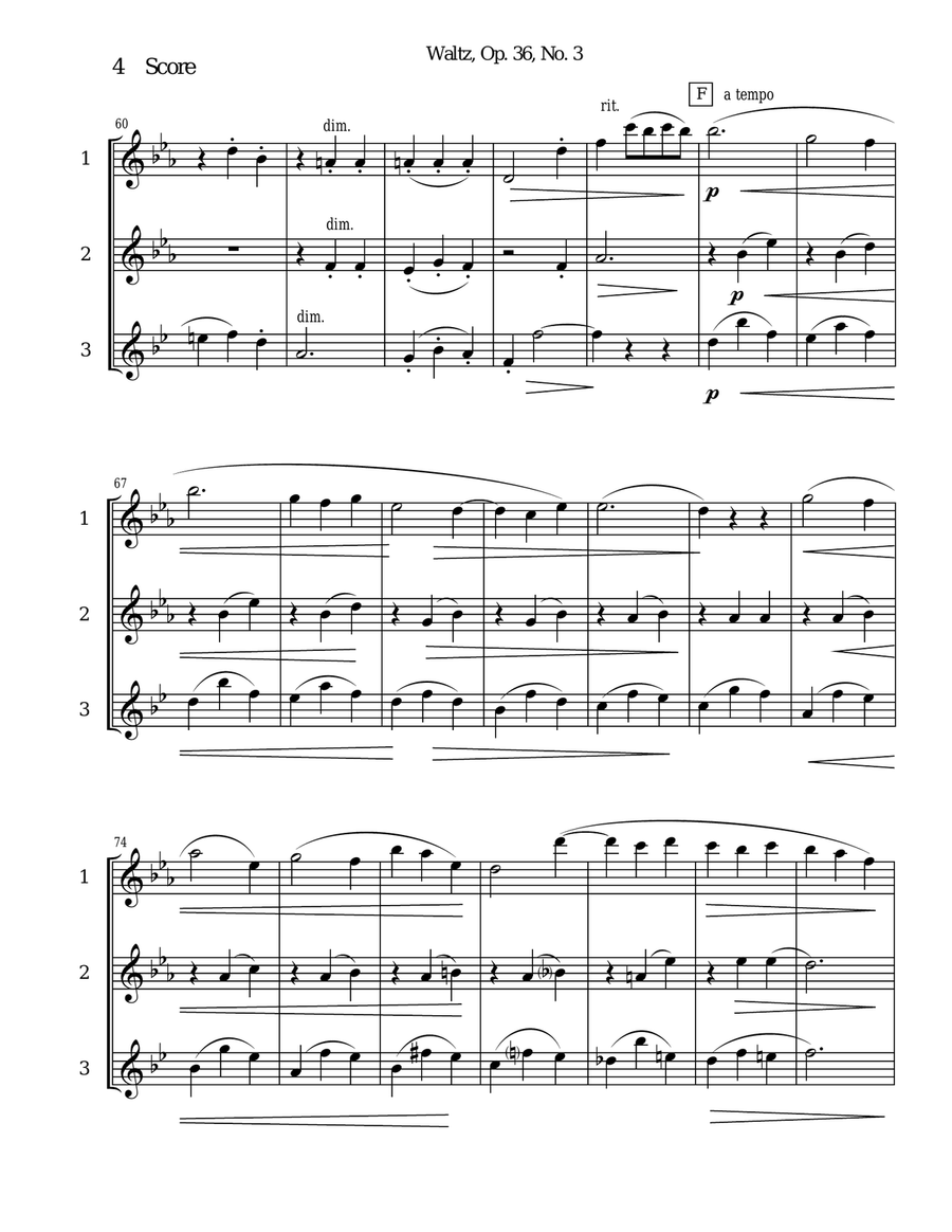 Waltz by Amy Beach set for 2 oboes and English Horn Trio Woodwind Trio scores gallery preview page 4